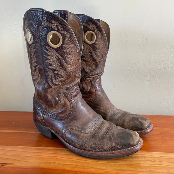 Ariat Men’s Heritage Roughstock Performance Cowboy Boots Square Toe - Size: 10.5 - Picture 1 of 12